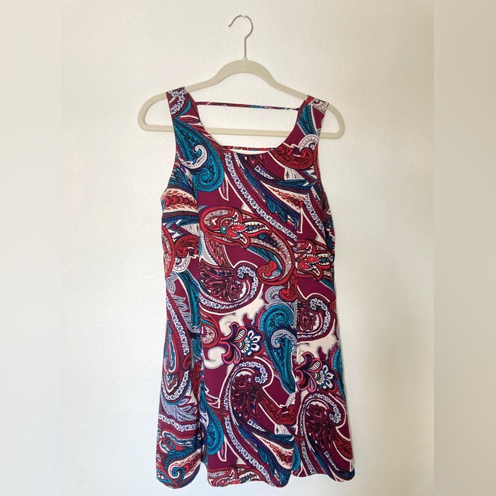 Paisley Sleeveless Dress - Size M - Fully Lined